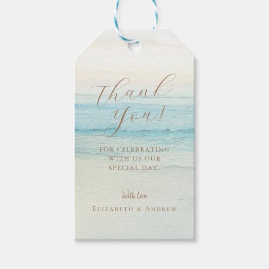 Traumhochzeit am Strand Geschenkanhänger (Vorderseite)