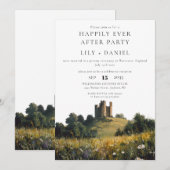 Traumhochzeit mit Wildblumen Schloss Hochzeit Einladung (Vorne/Hinten)