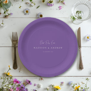 TRAUMHOCHZEIT! Moderne Minimalistische Lila Hochze Pappteller