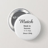 Traumhochzeit Name Datum einfache Kalligrafie Button (Vorne & Hinten)