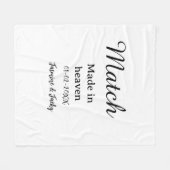 Traumhochzeit Name Datum einfache Kalligrafie Fleecedecke (Vorderseite (Horizontal))