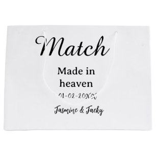 Traumhochzeit Name Datum einfache Kalligrafie Große Geschenktüte