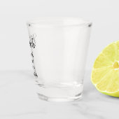 Traumhochzeit Name Datum einfache Kalligrafie Schnapsglas (Rechts)
