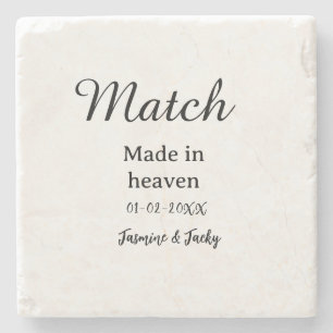 Traumhochzeit Name Datum einfache Kalligrafie Steinuntersetzer