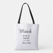 Traumhochzeit Name Datum einfache Kalligrafie Tasche (Rückseite)