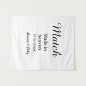 Traumhochzeit Name Datum einfache Kalligrafie Wandteppich (Vorderseite (Horizontal))