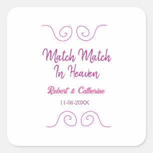 Traumhochzeit rosa lila spanischer Rand Na Quadratischer Aufkleber