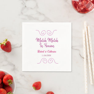 Traumhochzeit rosa lila spanischer Rand Na Serviette