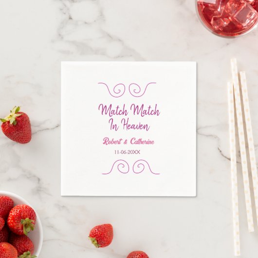 Traumhochzeit rosa lila spanischer Rand Na Serviette (Beispiel)