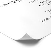 Traumhochzeits-Programm Willkommensschild Poster (Ecke)