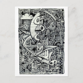 Traumkammer, Tinte zeichnend Postkarte