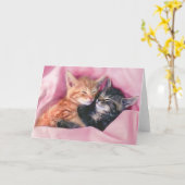 Traumkätzchen Grußkarte Karte (Gelbe Blume)