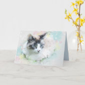 Traumkatze-Grußkarte Karte (Gelbe Blume)