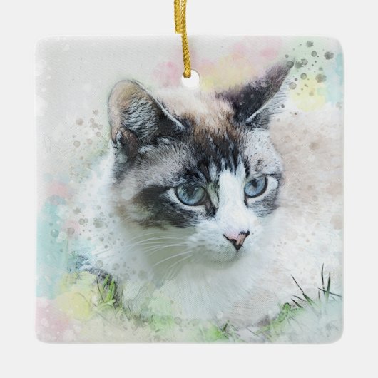 Traumkatze Keramikornament (Vorderseite)