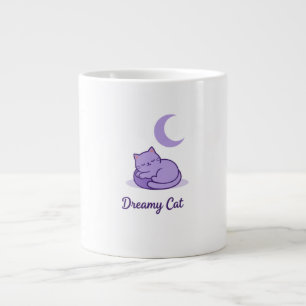 Traumkatze Mond Kaffeetasse Süßes lila Katzen Ge Jumbo-Tasse