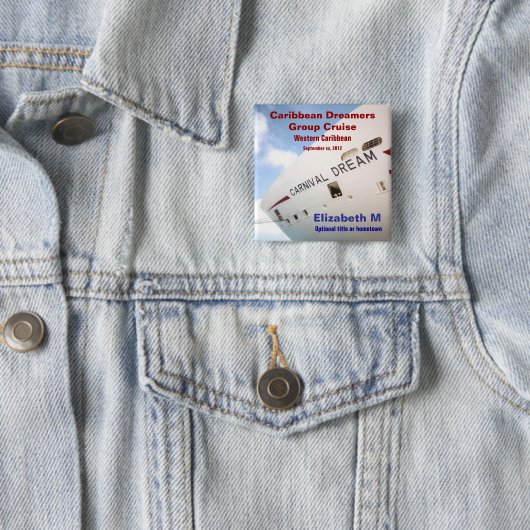 Traumkreuzfahrt-personalisiertes NamensButton Button (Beispiel)