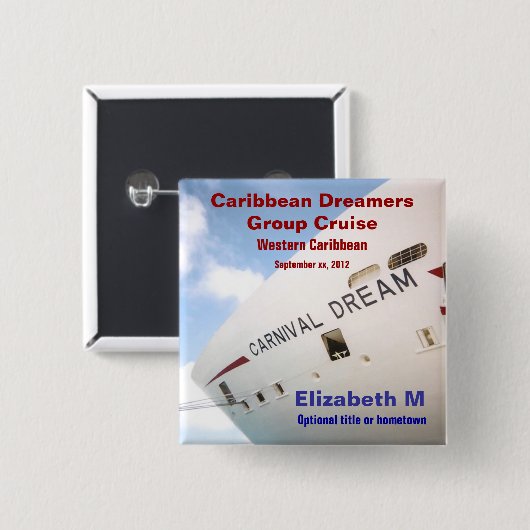 Traumkreuzfahrt-personalisiertes NamensButton Button (Vorne & Hinten)