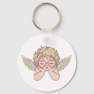 Traumlandschaft Cherub mit Herz Schlüsselanhänger