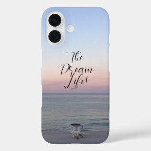 Traumleben Zitat Farbiger Ozean Sonnenaufgang iPhone 16 Hülle
