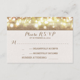 träumlicher Glitzer-Saitenlichtszene romantische H RSVP Karte