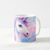 Träumlicher Pastell-Einhorn-Becher Kaffeetasse (VorderseiteRechts)