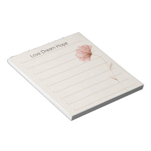 Traumnotizen Liebe Hoffnung Rosa Blume Notizblock