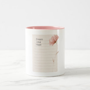 Traumnotizen Liebe Hoffnung Rosa Blume Zweifarbige Tasse