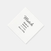 Traumpaar Name Datum einfache Kalligrafie Serviette (Ecke)