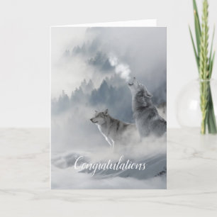 Traumpartner-Wölfe-Hochzeitskarte Vertikal Karte