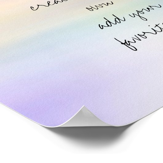 Traumpastellfarben fügen Text hinzu, um eigene Tex Poster (Ecke)