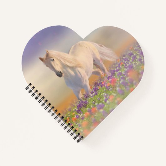 Traumpferd durch Blume laufen Notizblock (Vorderseite)