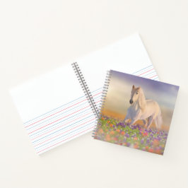 Traumpferd durch Blume laufen Notizblock
