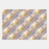 Traumpferd durch die Wiese rosa Blume Geschenkpapier Set (Vorderseite 3)