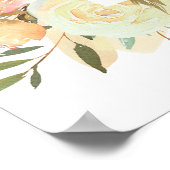 Traumpfirsich Unplugged Wedding Zeremony Sign Poster (Ecke)