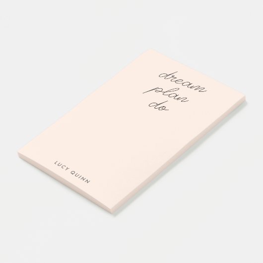 Traumplan Do | Blush Pink Modernes, stilvolles Skr Post-it Klebezettel (angewinkelt)