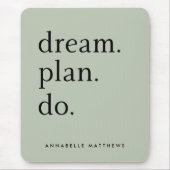 Traumplan Do | Moderne Minimalistische Größe Grün Mousepad (Vorne)