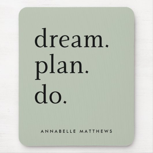 Traumplan Do | Moderne Minimalistische Größe Grün Mousepad (Vorne)