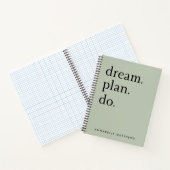 Traumplan Do | Moderne Minimalistische Größe Grün  Notizblock (Innenseite)