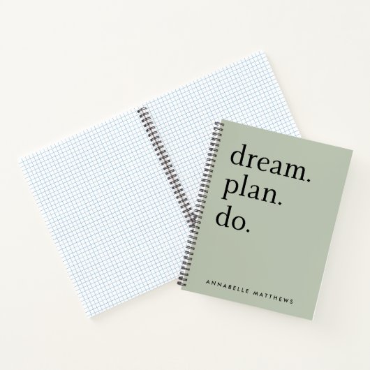 Traumplan Do | Moderne Minimalistische Größe Grün  Notizblock (Innenseite)