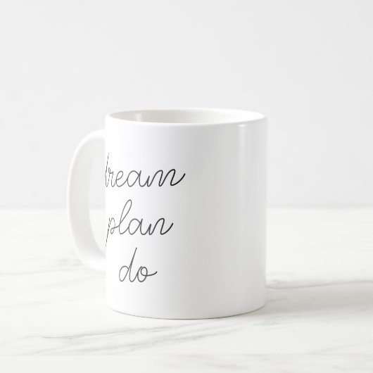 Traumplan Do | Moderne Minimalistische Stilschrift Kaffeetasse (Vorderseite Links)