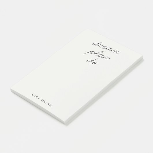 Traumplan Do | Modernes Minimalistisches Einfaches Post-it Klebezettel (angewinkelt)