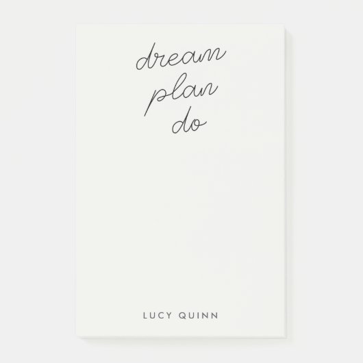 Traumplan Do | Modernes Minimalistisches Einfaches Post-it Klebezettel (Vorderseite)
