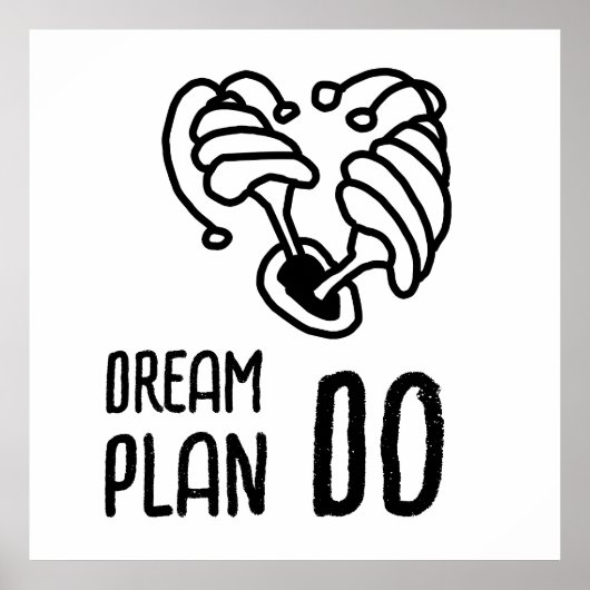 Traumplan DO Mushroom lineart Poster (Vorne)