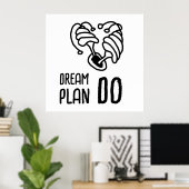 Traumplan DO Mushroom lineart Poster (Heimbüro)