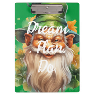 Traumplan. Empfohlen. Leprechaun Klemmbrett