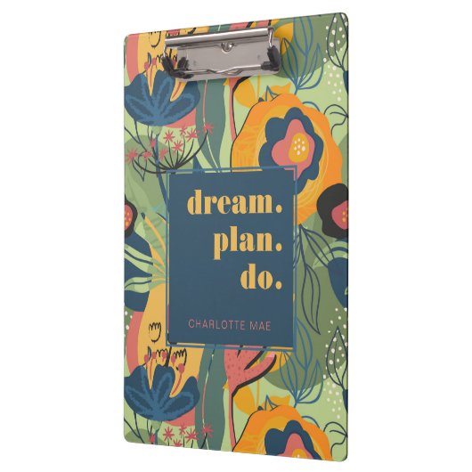 Traumplan Motivierend Abstrakte Blumen Klemmbrett (Links)