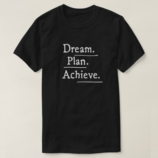 Traumplan - Motivierend T - Shirt (Design vorne)