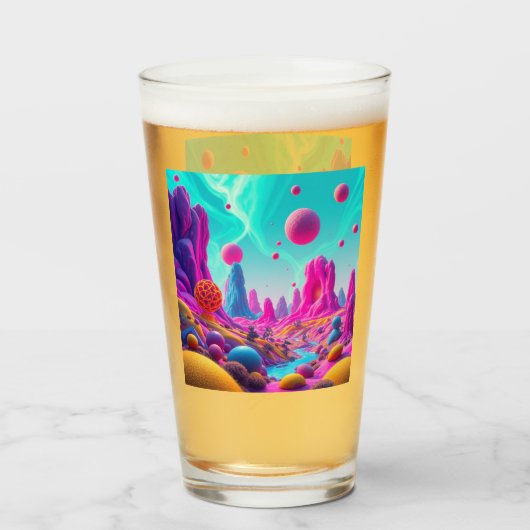 Traumplanet der Farben – Jenseits der Realität Glas (Rückseite (gefüllt))