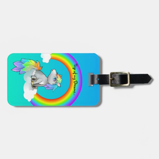 Traumreise-glücklicher Gepäckanhänger (Vorderseite horizontal)