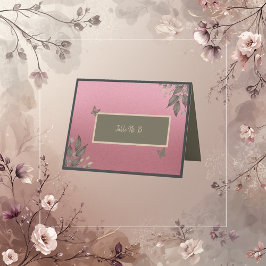 Traumrosa Glitzer Blattwerk Hochzeitskarte Dankeskarte